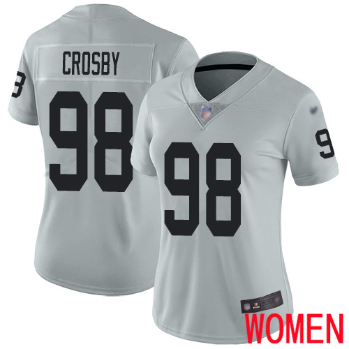 Oakland Raiders Limited Silver Women Maxx Crosby Jersey NFL Football #98 Inverted Legend Jersey->youth nfl jersey->Youth Jersey